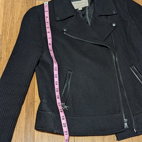 Banana Republc Factory Wool Blend Moto Bike Jacket/Coat - Picture 9 of 14